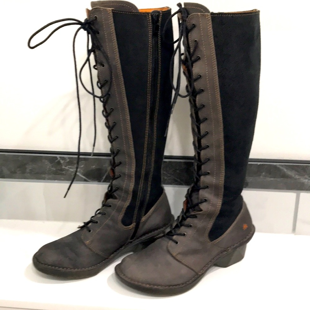 Art knee high boots
